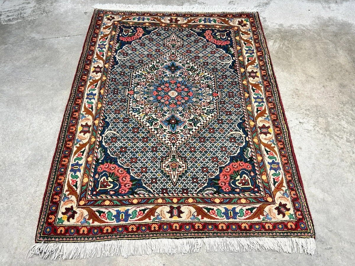 3'5"x5'2" Hand-Knotted 100% Lamb Wool Bakhtiarie Area Rug