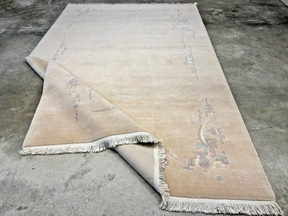 6'6"x9'11" Hand-Knotted 100% Wool Pile Indo-Nepali Carpet - Area Rug