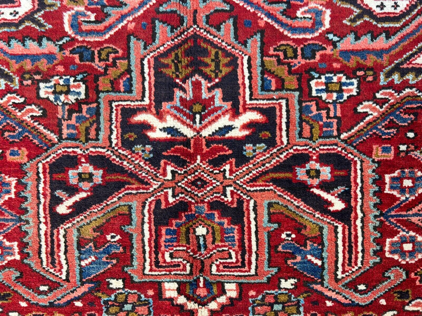 7'10"x11'4" Hand-Knotted 100% Wool Pile Herize Rug