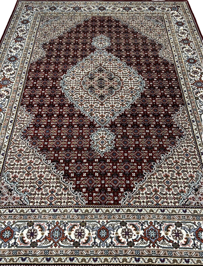 5'8"x7'8" Hand-Knotted 100% Wool Pile Tabrize Design Carpet - Area Rug