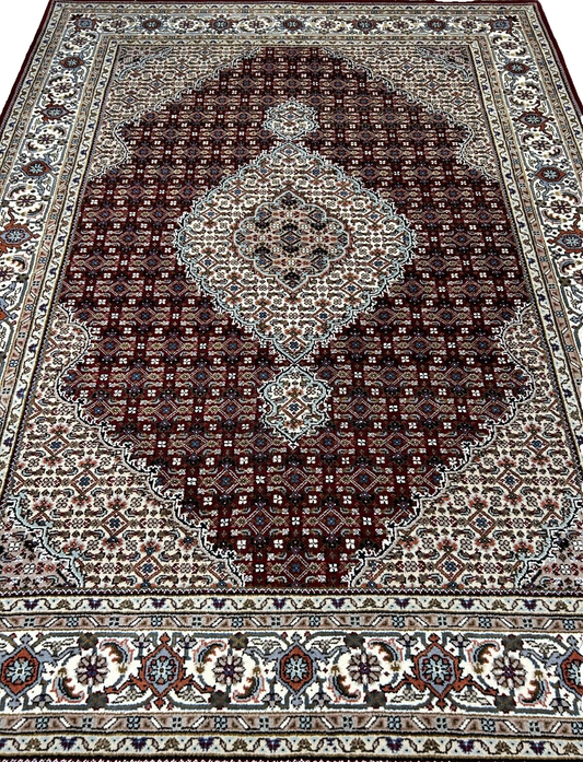 5'8"x7'8" Hand-Knotted 100% Wool Pile Tabrize Design Carpet - Area Rug