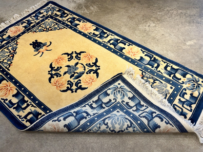 3'x5' Hand-Knotted 100% Wool Pile Art Deco Rug