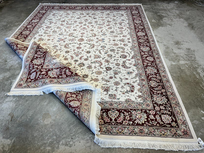 9'x12' Hand-Knotted Wool & Silk Pile Sinopersian Carpet - Area Rug