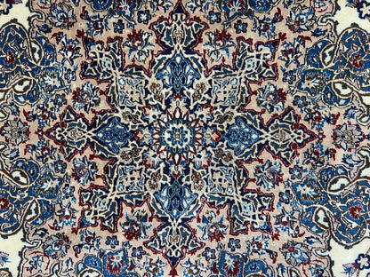 10'3"x14'1" Extra Fine Hand-Knotted Wool & Silk Naine Rug
