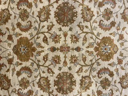 4'2"x6' Fine Hand-Knotted 100% Wool Pile All-Over Area Rug - Carpet