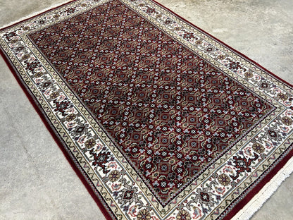 3'2"x5' Hand-Knotted Wool & Silk Tabrize Mahi Rug - Area Carpet
