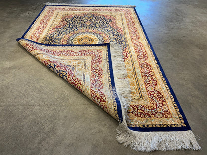 3'3"x5' Exquisite Extra-Fine Hand-Knotted 100% Silk Qume Area Rug - Carpet