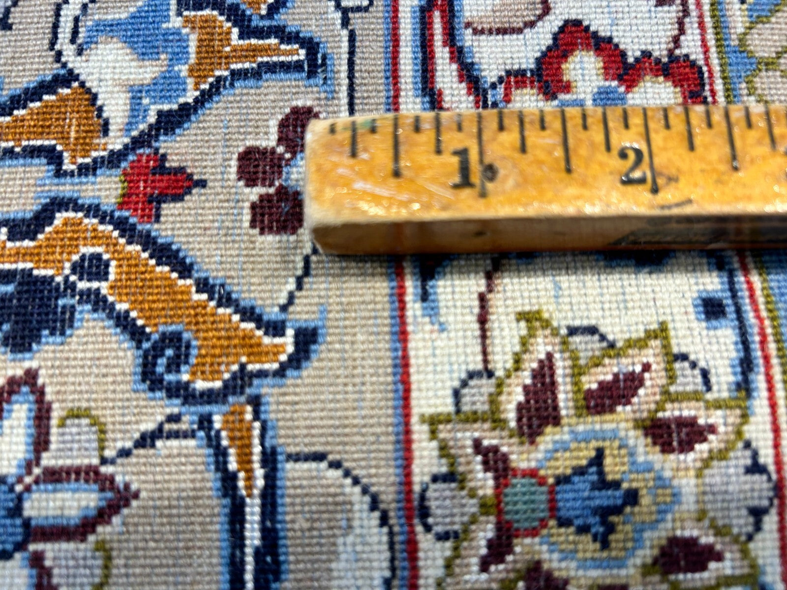 7'x10'8" Fine Hand-Knotted Wool & Silk Blend Isfahane Carpet - Area Rug