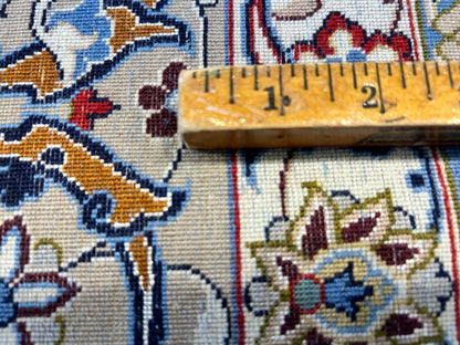 7'x10'8" Fine Hand-Knotted Wool & Silk Blend Isfahane Carpet - Area Rug