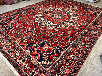 10'2"x13'1" Hand-Knotted 100% Wool Pile Bakhtiarie Rug