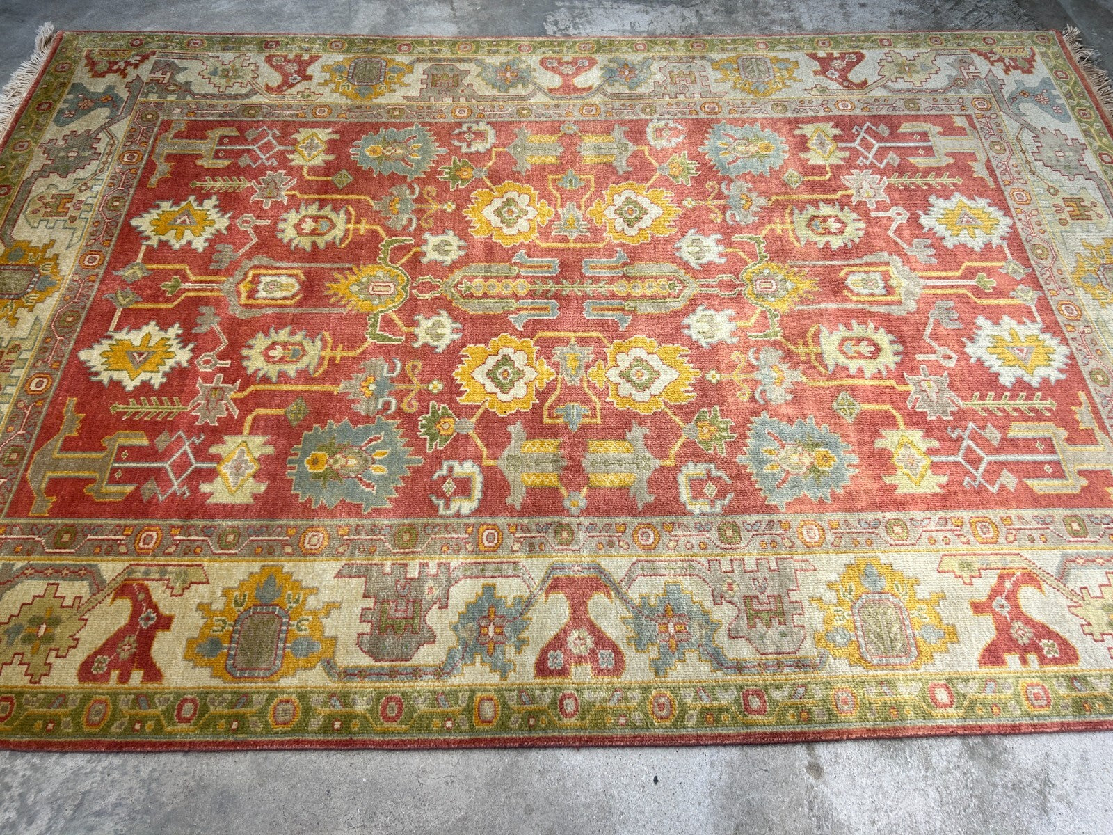 6'2"x8'11" Hand-Knotted 100% Wool Pile India-Farahane Carpet - Area Rug