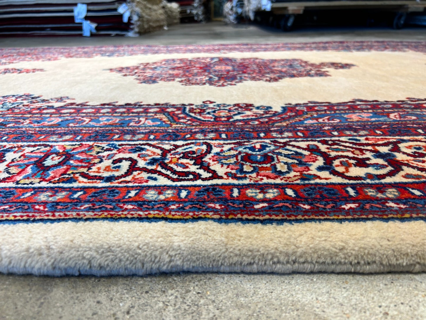6'3"x9'5" Hand-Knotted 100% Wool Pile Sarouke Carpet - Area Rug