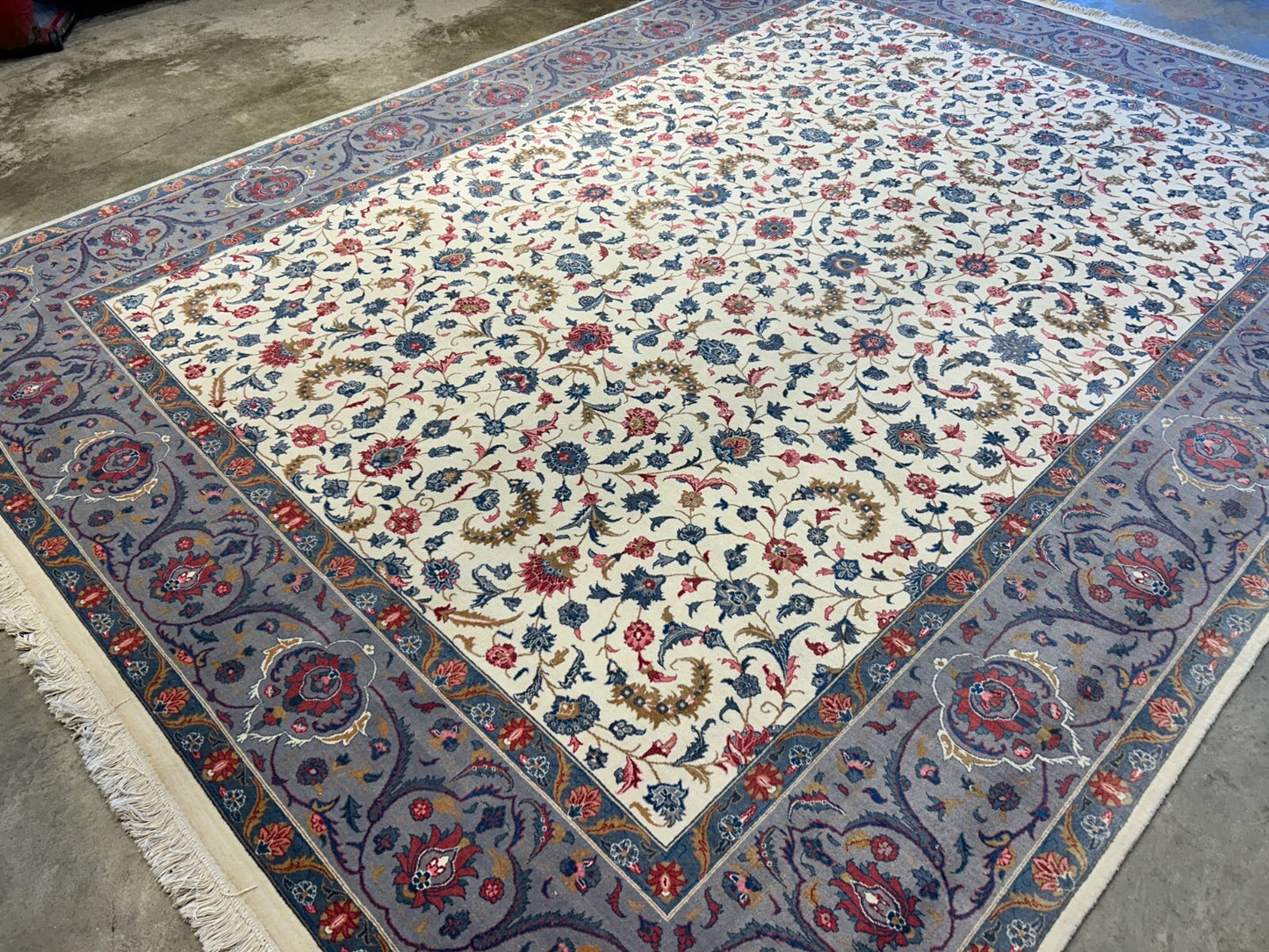 9'2"x12'1" Hand-Knotted 100% Wool Pile Oriental Rug