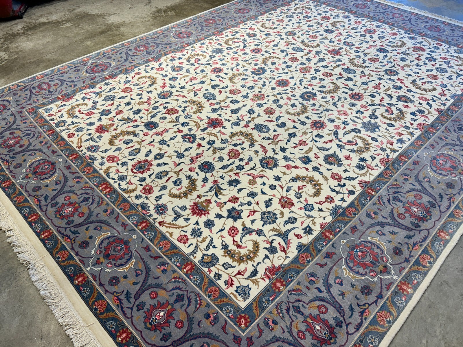 9'2"x12'1" Hand-Knotted 100% Wool Pile Oriental Rug