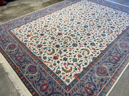 9'2"x12'1" Hand-Knotted 100% Wool Pile Oriental Rug