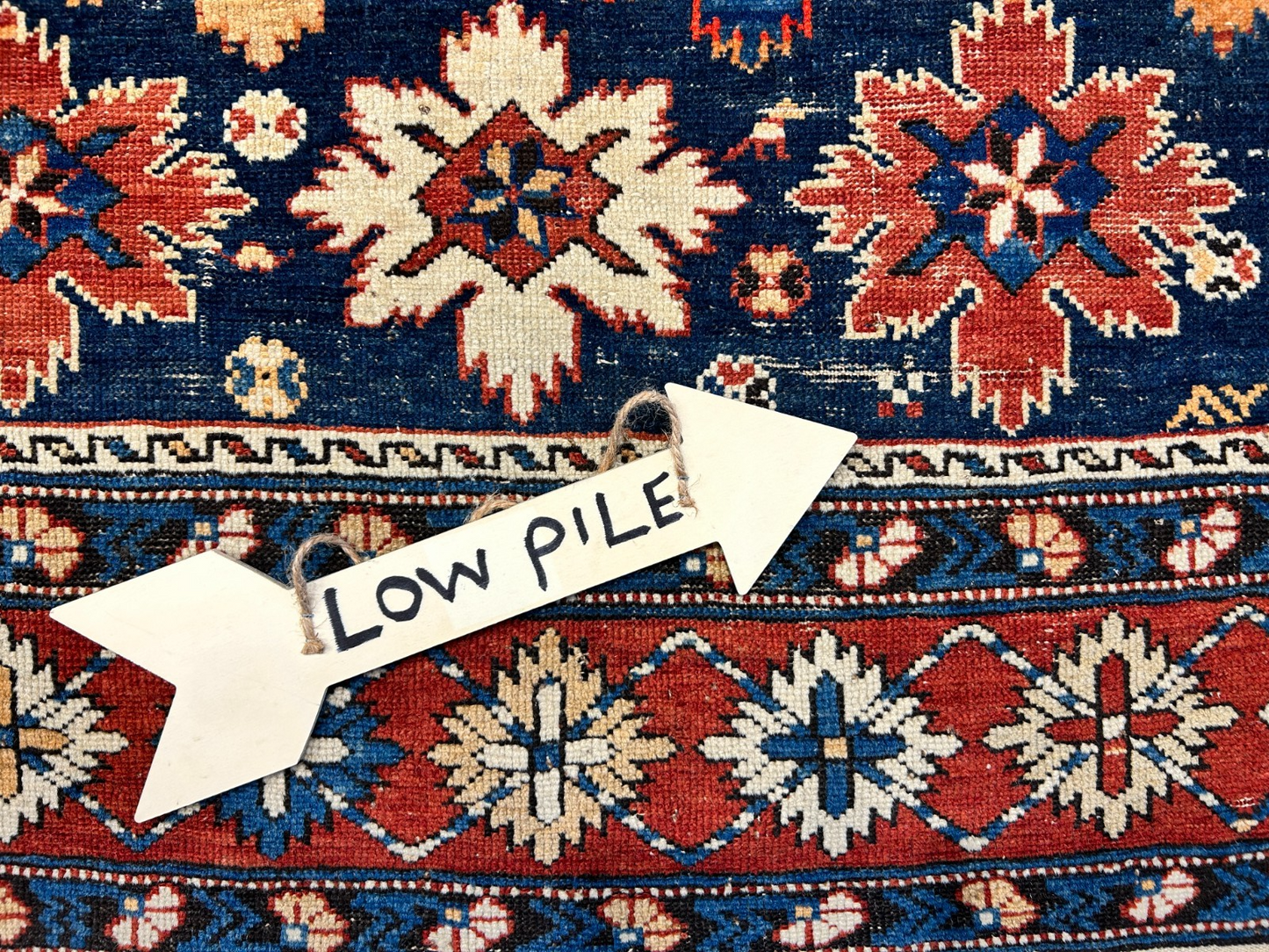 Collector Item -  4'x6'3" Antique Hand-Knotted 100% Wool Pile Kazak Rug