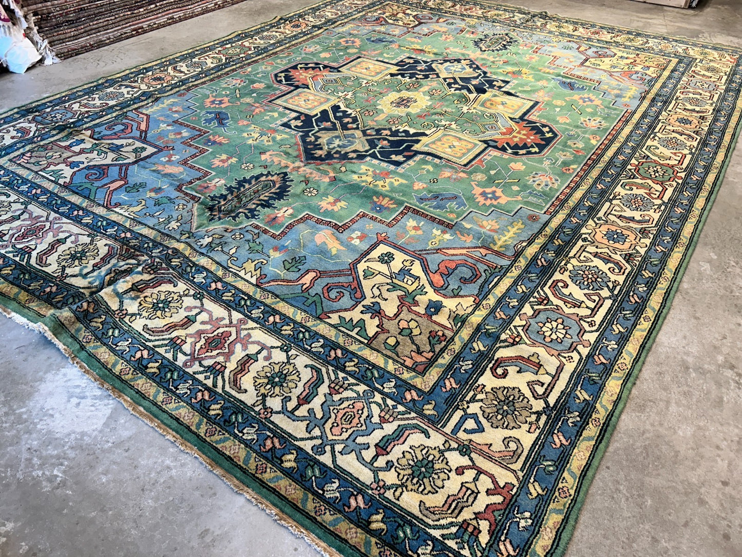11'11"x15'11" Hand-Knotted 100% Wool Pile Herize Area Rug - Carpet