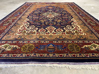 4'2”x 6'0" Antique Hand-Knotted 100% Lamb Wool Carpet - Kashane Area Rug