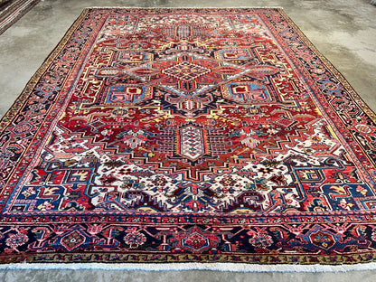 8'10"x12'1" Hand-Knotted 100% Wool Pile Herize Rug
