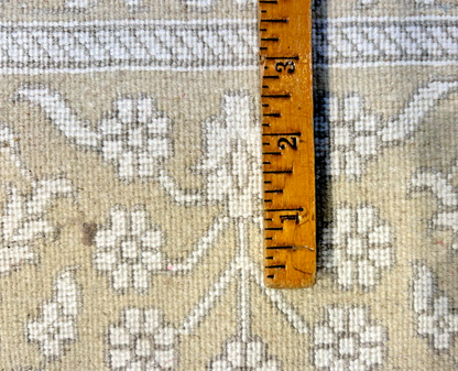 8' x 10'1" Hand-Knotted Silver 100% Wool Carpet - Indian All-Over Area Rug - 3D