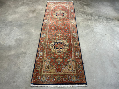 2'7"x7'10" Hand-Knotted 100% Wool Pile Runner Rug - Carpet