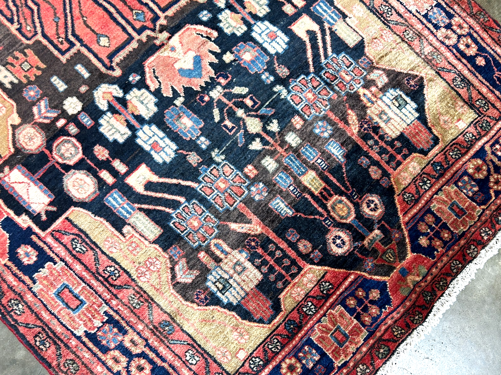 5'3" x 9'11" Hand-Knotted 100% Lamb Wool Pile Nahavande Area Rug - Carpet