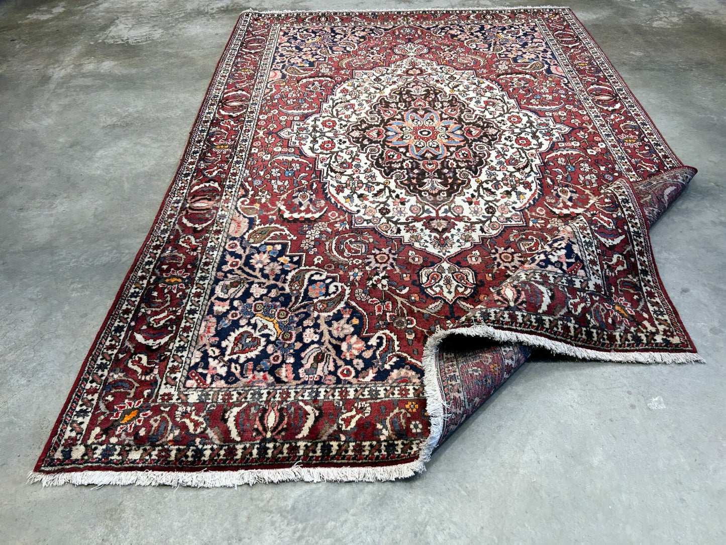 7'0"x10'3" Hand-Knotted 100% Wool Pile Bakhtiarie Carpet - Area Rug
