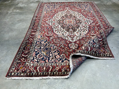 7'0"x10'3" Hand-Knotted 100% Wool Pile Bakhtiarie Carpet - Area Rug