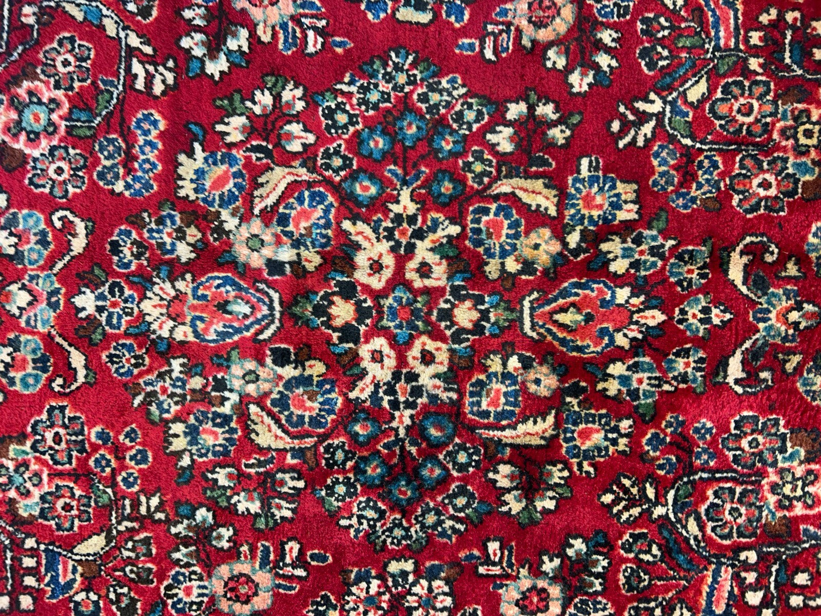 8'10"x12'2" Antique Fine Lamb Wool Sarouke Rug Hand-knotted Carpet