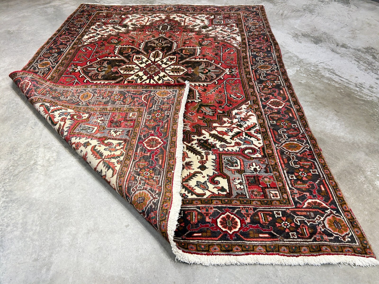 6'7"x9'5" Hand-Knotted 100% Wool Herize Carpet - Area Rug