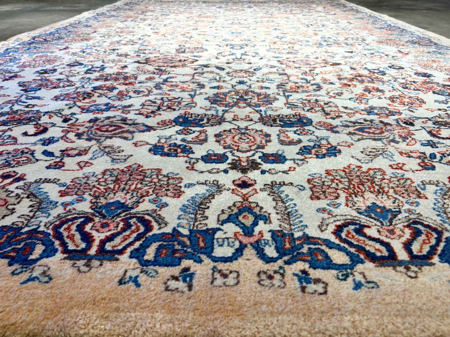 7'x11'10" Antique Hand-Knotted Wool Oriental Kermane Rug - Area Carpet