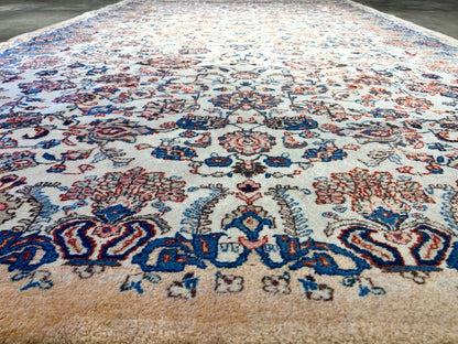 7'x11'10" Antique Hand-Knotted Wool Oriental Kermane Rug - Area Carpet