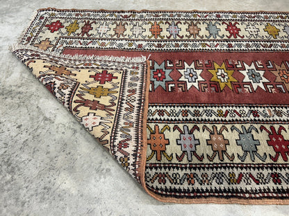 3'x5' Antique Hand-Knotted 100% Wool Pile Caucasian Area Rug - Carpet