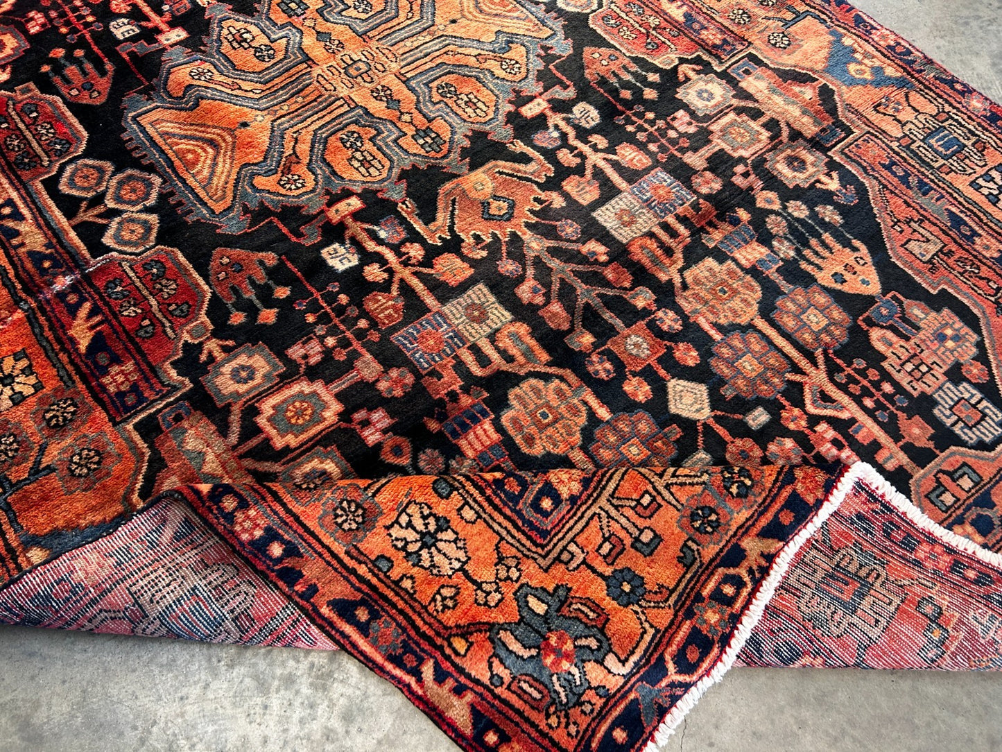 5'4" x 9'3" Hand-Knotted 100% Wool Pile Nahavande Area Rug - Carpet