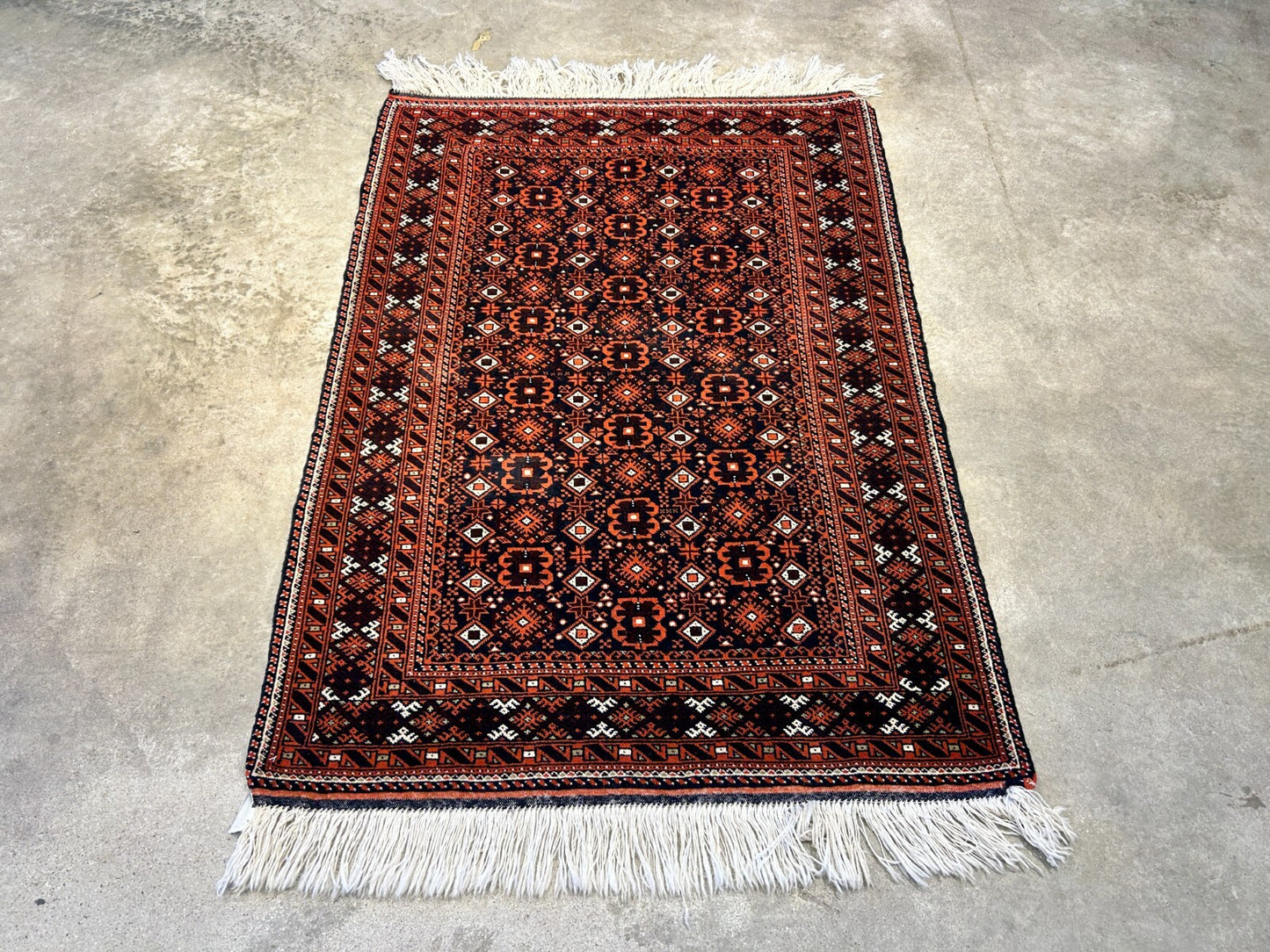 3'2"x4'6" Hand-Knotted 100% Wool Pile Afghan Area Rug