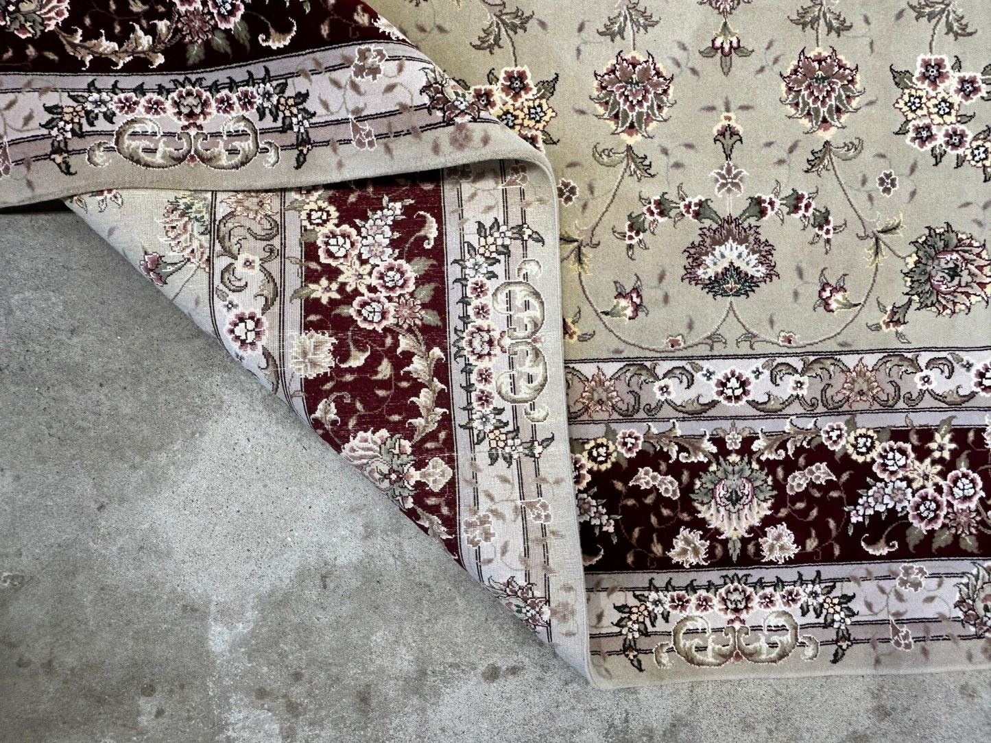 9'x12' Hand-Knotted Wool & Silk Pile Sinopersian Carpet - Area Rug