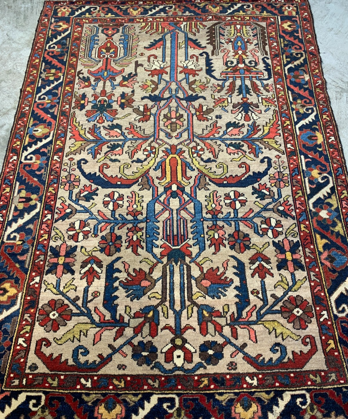 Collector Item -  4'4"x6'4" One-of-a-Kind Antique Fine Wool Bakhtiarie Rug