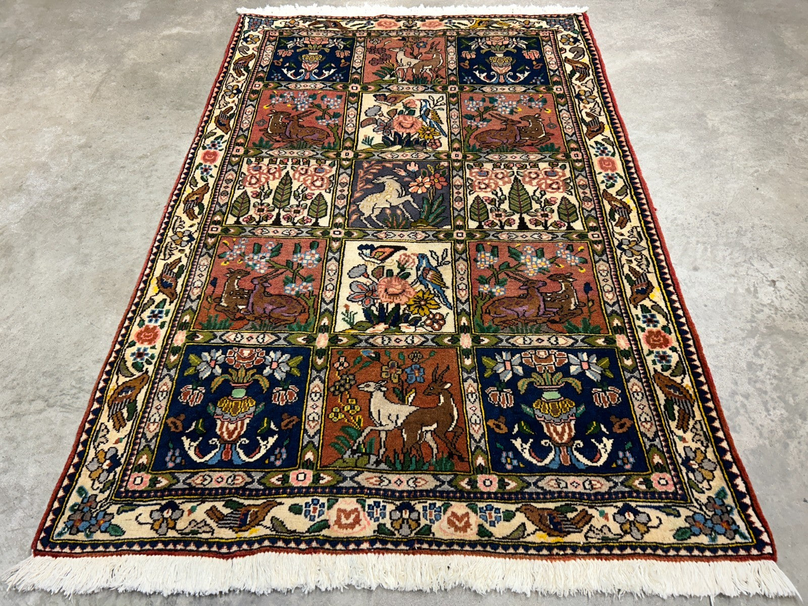 3'5"x5'2" Hand-Knotted 100% Wool Pile Bakhtiarie Area Rug - Carpet