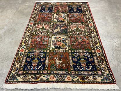 3'5"x5'2" Hand-Knotted 100% Wool Pile Bakhtiarie Area Rug - Carpet