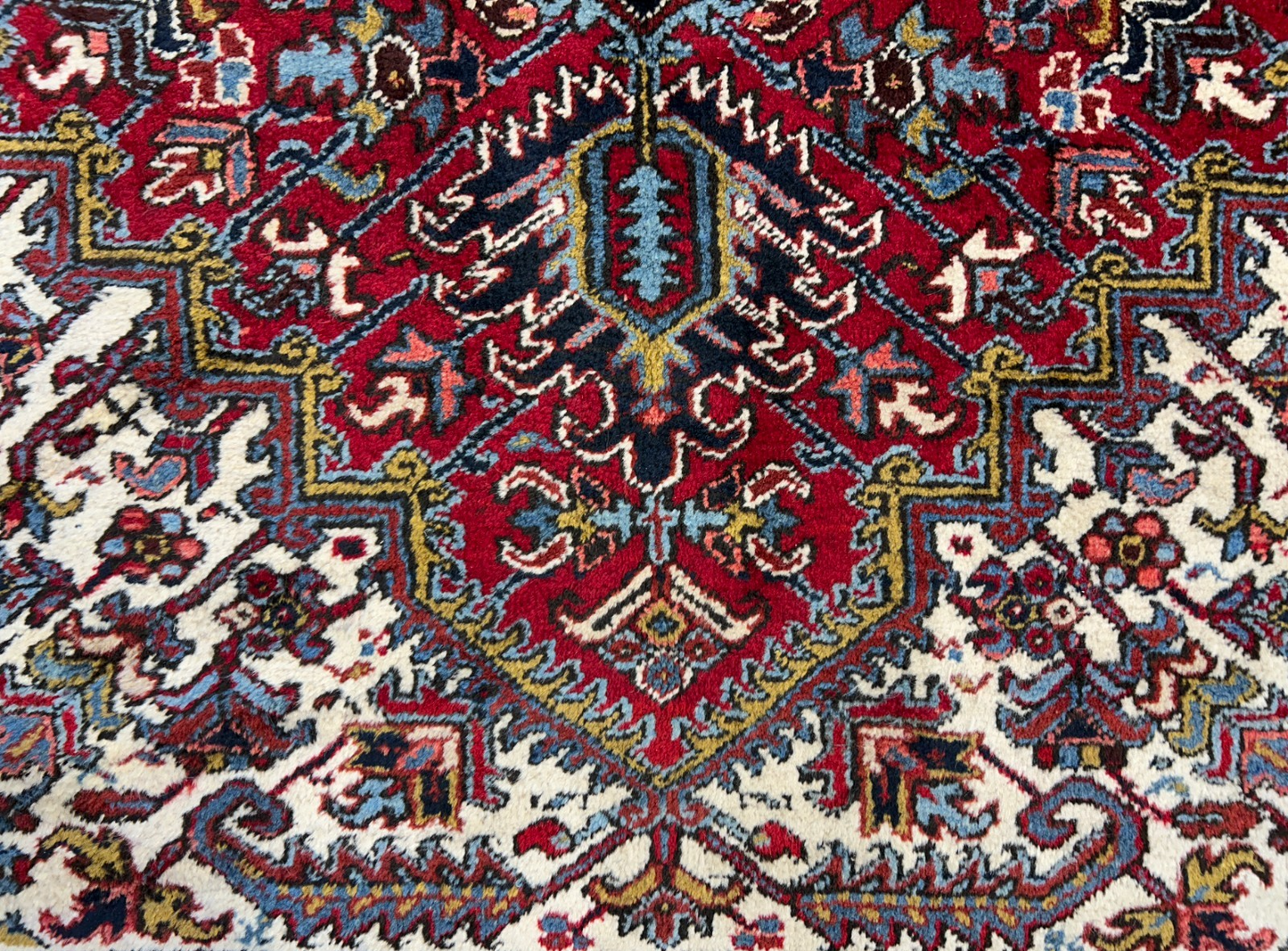 8'2"x10'8" Vintage Hand-Knotted 100% Wool Pile Herize Area Rug - Carpet