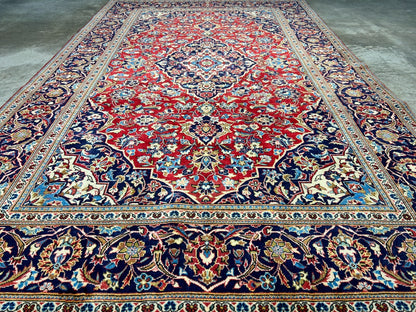 6'5"x10'6'' Hand-Knotted 100% Wool Pile Kashane Area Rug - Area Carpet