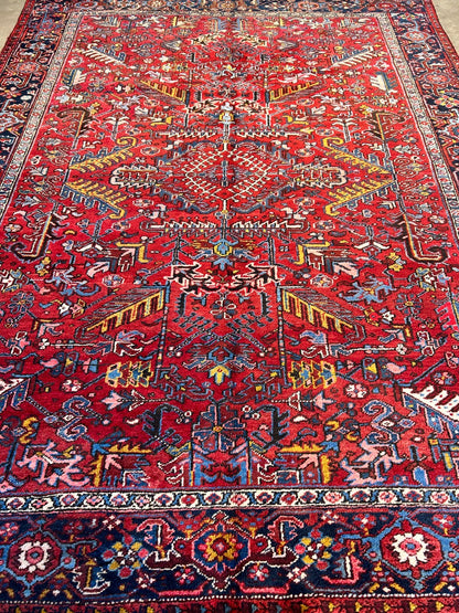 8'2"x10'11" Collector Antique 100% Wool Pile Herize Rug