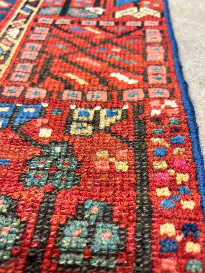 3'x4'6" Antique Hand-Knotted 100% Wool Pile Karaja Rug