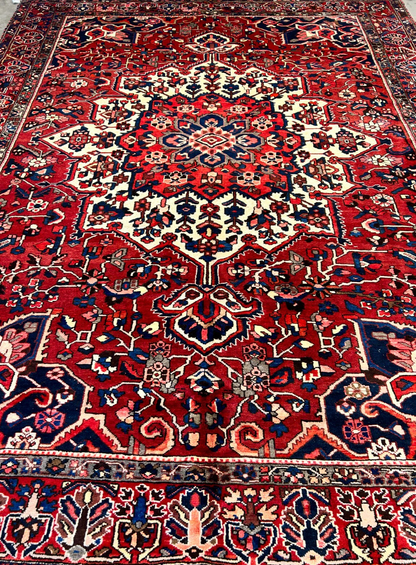 10'2"x13'1" Hand-Knotted 100% Wool Pile Bakhtiarie Rug