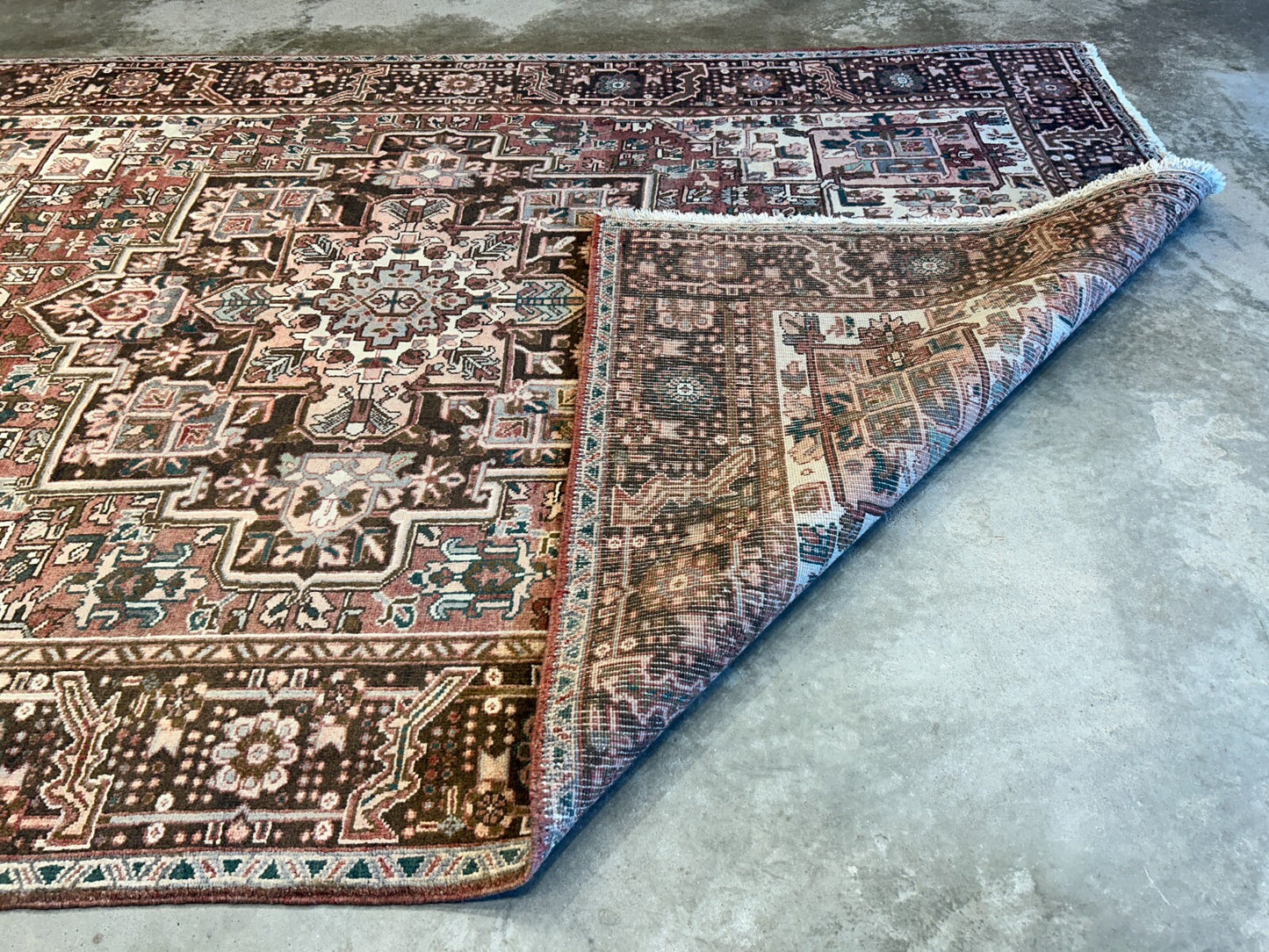 7'5"x11'5" Hand-Knotted 100% Wool Pile Herize Rug