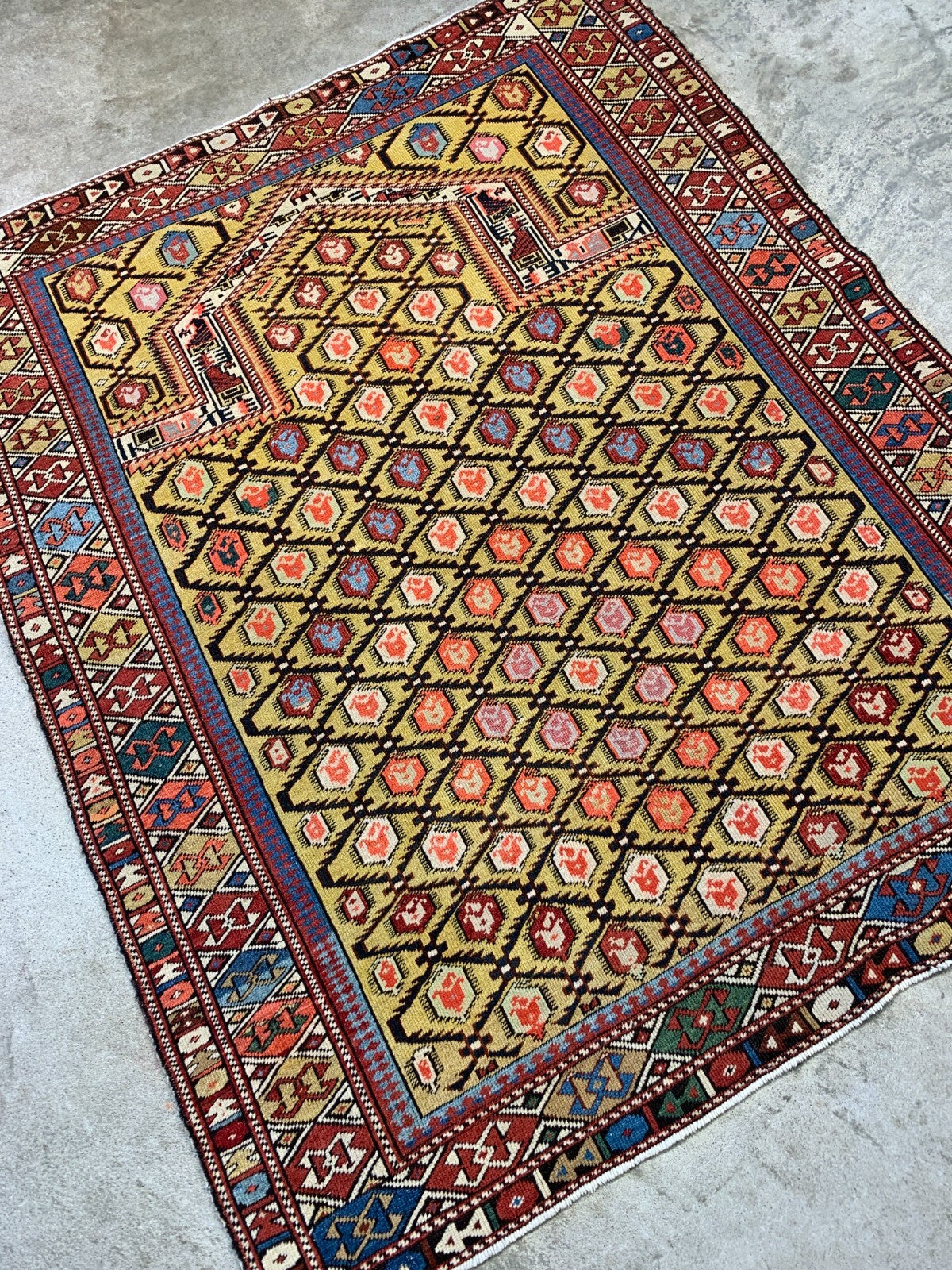 3'7"x4'6'' Collector Antique Russian Shiravan 100% Wool Area Rug