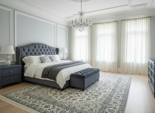 8'4"x12'1" Extra Fine Hand-Knotted Wool & Silk Naine Rug