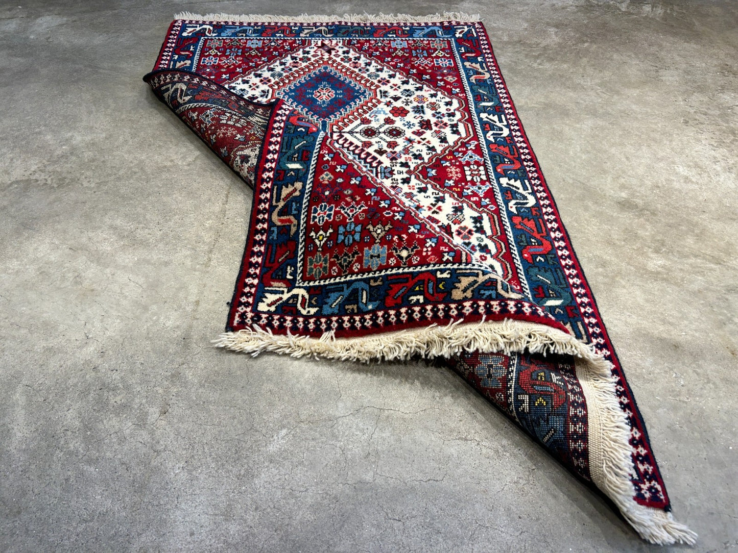 2'8"x4'3" Hand-Knotted 100% Wool Pile Yalamehe Carpet - Area Rug