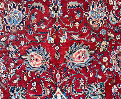 9'3"x12'6" Hand-Knotted 100% Wool Pile Mashade Rug