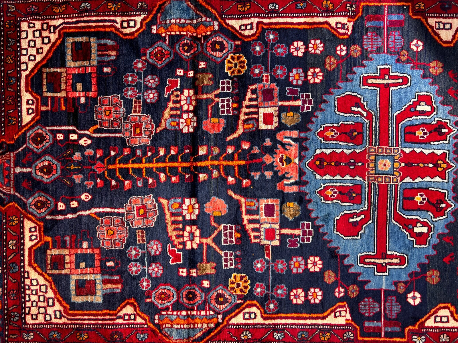 5'4" x 10'0" Hand-Knotted 100% Wool Pile Tuyserkan Area Rug - Carpet